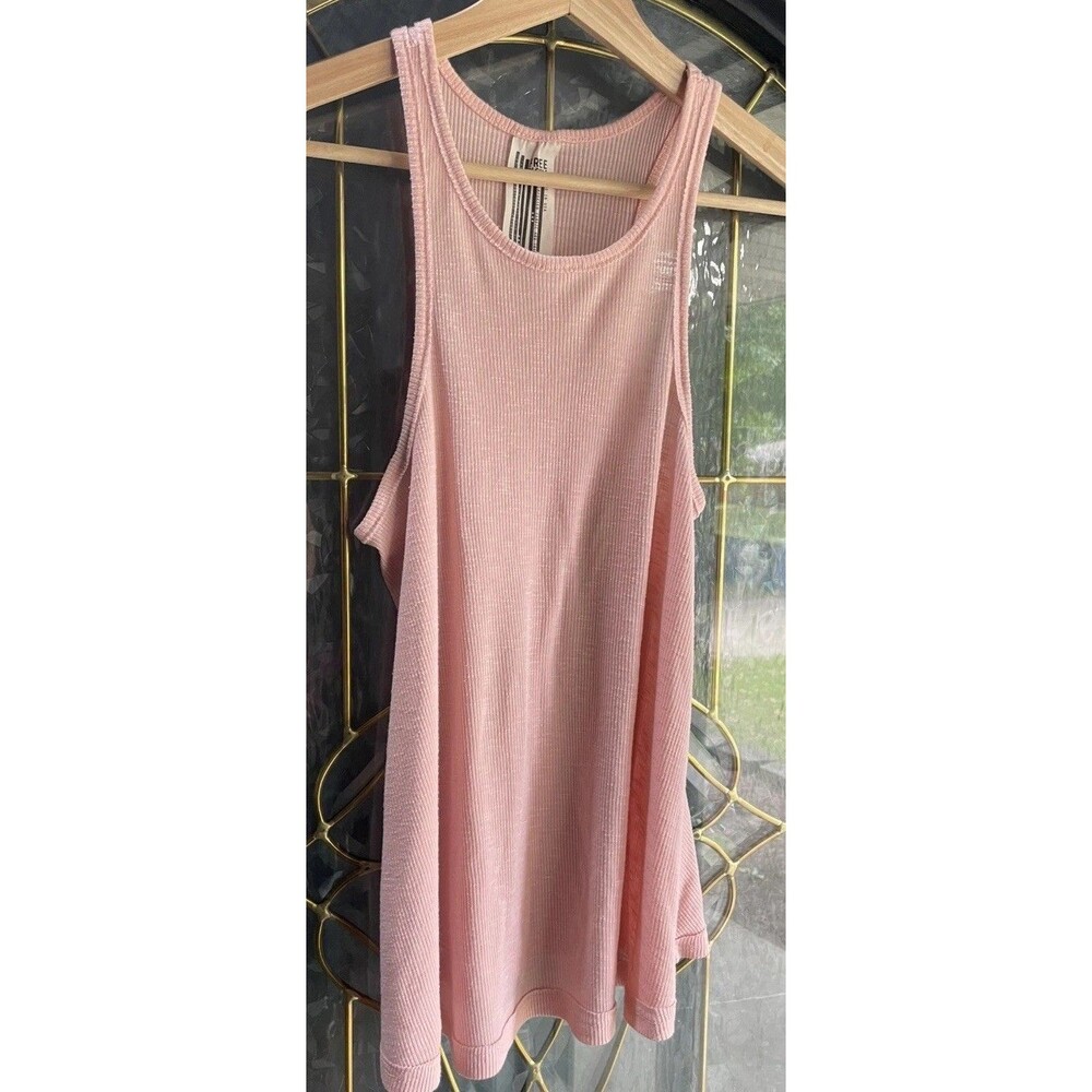 Free People Racerback Ribbed Long Beach Tank Top /Petal Pink Size S/P
